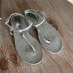 Ralph Lauren Makayla Silver leather sandals 5.5